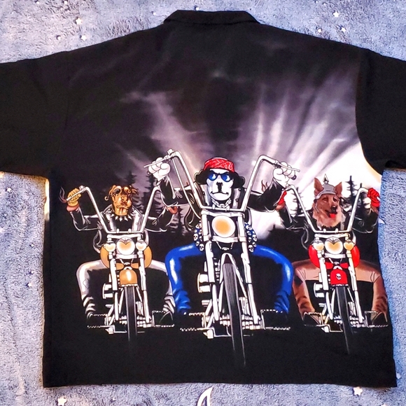 3XL Big Dogs Biker Harley Soft Funny Button Dad Shirt Vintage Y2k - Picture 2 of 5